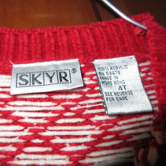 Child's 4T Red White Sweater - Picture 2 of 3